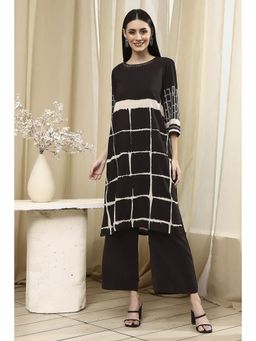 Biba - Women Black Printed Straight Kurta and Palazzo