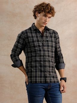 WROGN - Tonal Checked Regular Fit Cotton Shirt