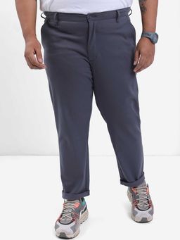 HIGHLANDER - Men Grey Plus Size Slim Fit Casual Trousers