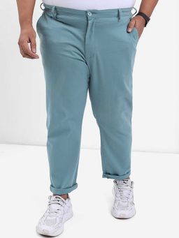 HIGHLANDER - Men Blue Plus Size Slim Fit Casual Trousers