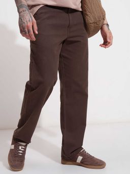 HIGHLANDER - Men Brown Overdyed Straight Fit Pant