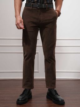 HIGHLANDER - Men Corduroy Textured Slim Fit Trouser
