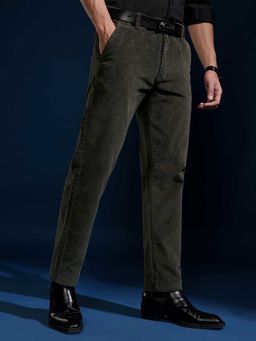 HIGHLANDER - Men Corduroy Textured Smart Slim Fit Trouser