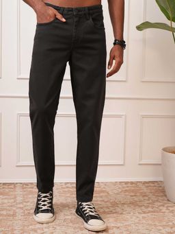 LOCOMOTIVE - Premium Men Licorice Mid Rise Tapered Fit Ankle Lenth Jeans