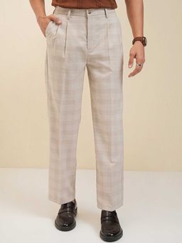 LOCOMOTIVE - Premium Men Beige Regular Fit Formal Trouser