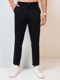 HIGHLANDER - Men Navy Blue Slim Chino Trouser