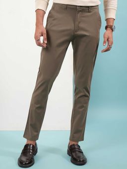 HIGHLANDER - Men Taupe Slim Fit Chinos