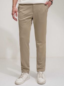 HIGHLANDER - Men Beige Teche Chino Slim Fit Trouser