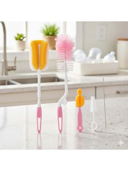 Safe-O-Kid - Cleaning Kit Bottle Nipple and Straw Cleaning Kit- Pink (0-36 Months)