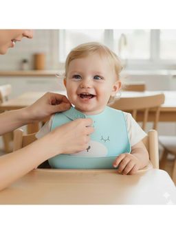 Safe-O-Kid - Premium Silicone Baby Bib- Blue (0-36 Months)