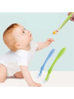 Safe-O-Kid - Baby Feeding Spoon Blue and Green (Pack of 2) (0-36 Months)
