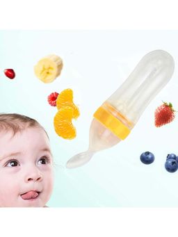 Safe-O-Kid - Baby Silicone Squeezy Food Feeder - Yellow (Pack of 2) (0-36 Months)