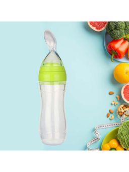 Safe-O-Kid - Baby Silicone Squeezy Food Feeder Spoon- Green (0-36 Months)