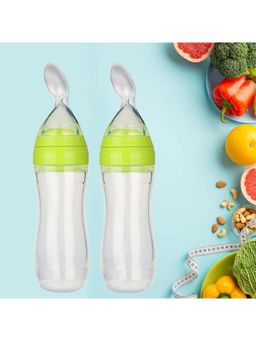 Safe-O-Kid - Baby Silicone Squeezy Food Feeder - Green (Pack of 2) (0-36 Months)