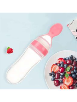 Safe-O-Kid - Baby Silicone Squeezy Food Feeder- Pink (0-36 Months)