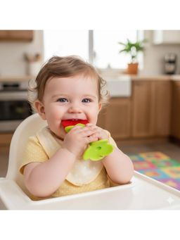 Safe-O-Kid - Baby Organic Silicone Fruit Teether- Red (0-36 Months)