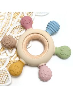 Safe-O-Kid - Baby Silicone and Wooden Teether (0-36 Months)