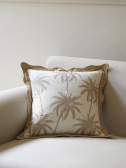 Pure Home + Living - Beige Palm Print Cushion Cover