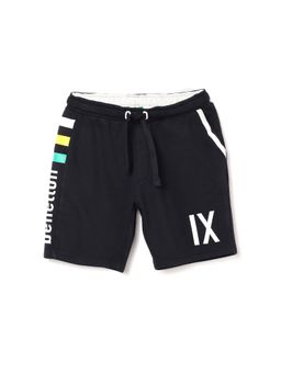 United Colors of Benetton - Men Printed Shorts - Black