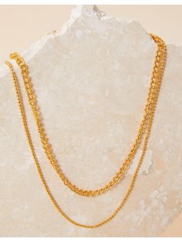 Accessorize London - Real Gold Plated Gold Z Ball Chain Layer Necklace