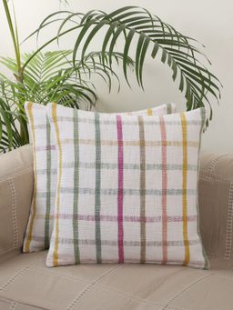 Jamio FIrati - Multi-Colour Set Of 5 Checked Square Cushion Covers
