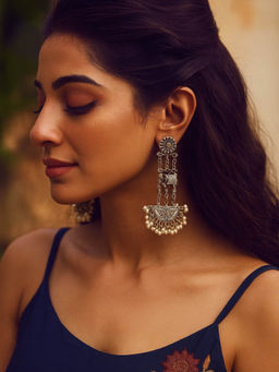 Digital Dress Room - Drop Earrings Elephant With Pearl Design