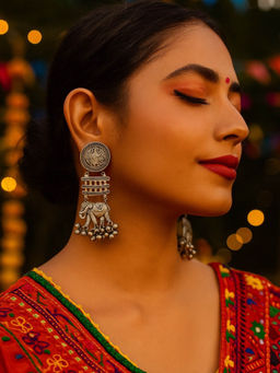 Digital Dress Room - Elephant Design With Ghungroo Drop Earrings