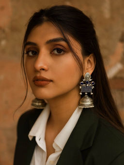 Digital Dress Room - Flower Pearl Design Jhumkas