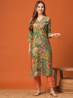 FASHOR - Multicolor Floral Printed Kurta