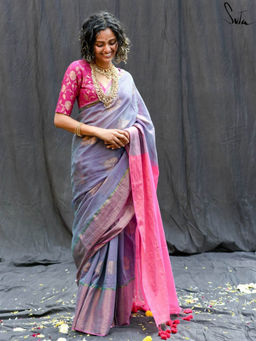 Suta - Lavender Cotton Saree Without Blouse