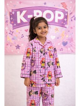 Shopbloom - Demon Hunters Midnight Slayer Print Long Sleeve Kids Top and Pyjama Set