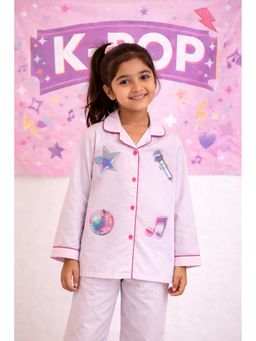 Shopbloom - Demon Hunters Heart Print Long Sleeve Kids Top and Pyjama Set