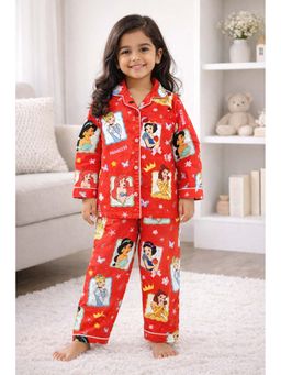 Shopbloom - Princess Sparkle Print Long Sleeve Kids Top and Pyjama Set