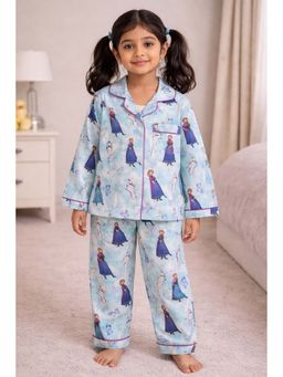 Shopbloom - Elsa Snow Princess Print Long Sleeve Kids Top and Pyjama Set