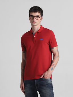 Jack & Jones - Red Slim Fit Polo T-Shirt