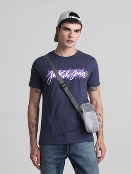 Jack & Jones - Navy Blue Slim Fit T-Shirt