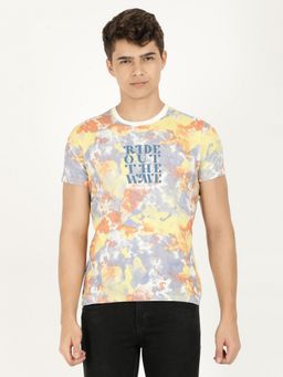 Wrangler - Men Tie and Dye Multicolour T-Shirt (Regular)