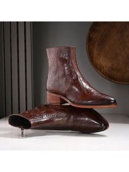 Mille Dollari - Men Brown Casual Boots with Side Zip