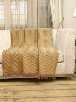 Saral Home - Chevron Sofa Throw Gold