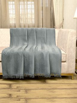 Saral Home - Chevron Sofa Throw Grey