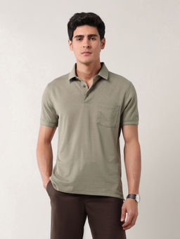 Arrow - Men's Solid Pure Cotton Polo T-shirt