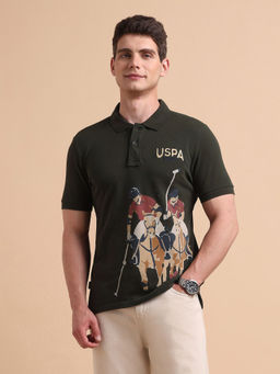 U.S. Polo Assn. Denim Co. - Men's Brand Printed Pure Cotton Polo T-shirt
