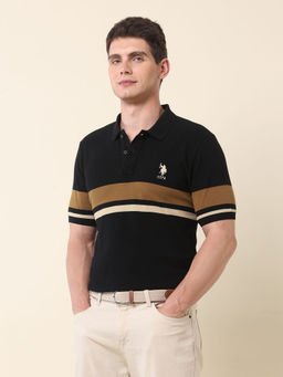 U.S. POLO ASSN. - Association Men's Colorblock Modern Monochrome Polo T-shirt