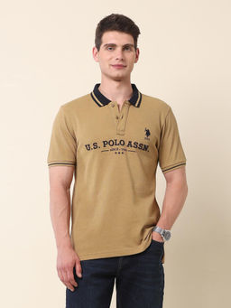 U.S. POLO ASSN. - Association Men's Brand Embroidered Gold Cup Polo T-shirt