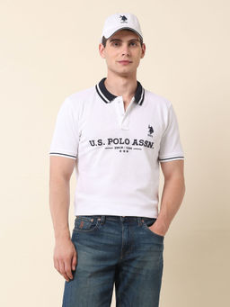 U.S. POLO ASSN. - Association Men's Brand Embroidered Gold Cup Polo T-shirt