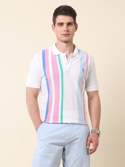 U.S. POLO ASSN. - Association Men's Vertical Colorblock Summer Splash Polo T-shirt