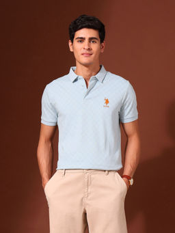 U.S. POLO ASSN. - Association Men's Self Design Slim Fit Work and Wander Polo T-shirt