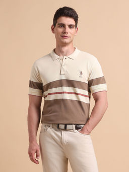 U.S. POLO ASSN. - Association Men's Colorblock Pure Cotton Polo T-shirt