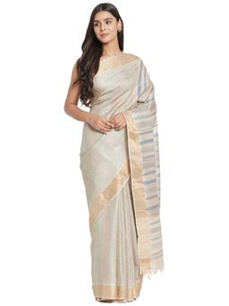 Fabindia - Silk Hand Block Printed Sari without Blouse