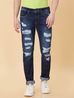 Being Human - Blue Cotton Slim fit Straight Jeans